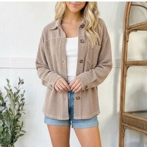 Women's Ribbed Button-Up Sweater